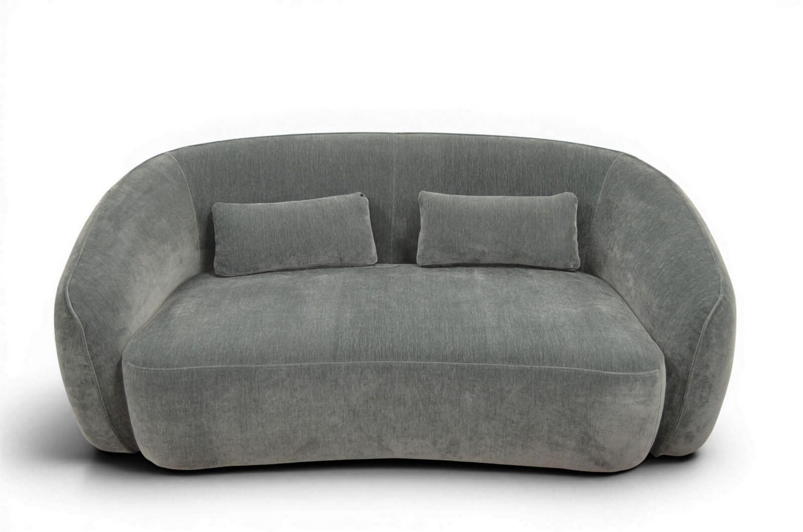 Danetti Zoey 2 Seater Sofa Kidney Shaped Small Sofa in Pale Blue