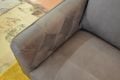 Ares Armchair in Grey Italian Leather Vintage Effect Aniline Leather