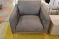 Italia Living Ares Armchair; grey Italian leather chair ex display outlet