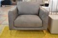 Italia Living Ares Armchair; grey Italian leather chair ex display outlet