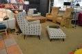 Whitemeadow Atelier accent chair and footstool, discount arm chair outlet shop