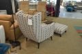 Whitemeadow Atelier accent chair and footstool, discount arm chair outlet shop