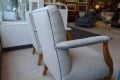 fireside chair UK, art deco accent chair, beige bedroom chair