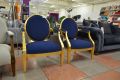 Louis XVI accent chairs, Gold metallic wooden accent chairs, Clearance accent chairs pair