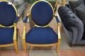 Louis XVI accent chairs, Gold metallic wooden accent chairs, Clearance accent chairs pair