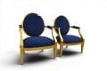 Louis XVI accent chairs, Gold metallic wooden accent chairs, Clearance accent chairs pair