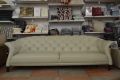 Danetti Luxe Grey Leather 3 Seater Sofa, Danetti outlet sofa shop