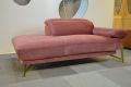 EgoItaliano Anais Chaise Sofa in Pink Velvet; Ex display designer sofas outlet