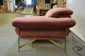 EgoItaliano Anais Chaise Sofa in Pink Velvet; Ex display designer sofas outlet