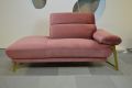 EgoItaliano Anais Chaise Sofa in Pink Velvet; Ex display designer sofas outlet