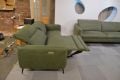 EgoItaliano Dusk Sofas, Green suede fabric sofa set, ex display Italian designer sofas outlet Manchester