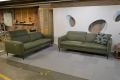 EgoItaliano Dusk Sofas, Green suede fabric sofa set, ex display Italian designer sofas outlet Manchester