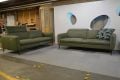 EgoItaliano Dusk Sofas, Green suede fabric sofa set, ex display Italian designer sofas outlet Manchester