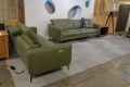 EgoItaliano Dusk Sofas, Green suede fabric sofa set, ex display Italian designer sofas outlet Manchester