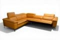 EgoItaliano Martine Corner Sofa Orange Leather Designer Suite, Ex display Italian sofa outlet