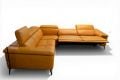 EgoItaliano Martine Corner Sofa Orange Leather Designer Suite, Ex display Italian sofa outlet