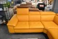 EgoItaliano Martine Italian Leather Corner Sofa, Orange leather corner suite, ex display sofas outlet Preston