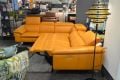 EgoItaliano Martine Italian Leather Corner Sofa, Orange leather corner suite, ex display sofas outlet Preston