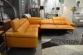 EgoItaliano Martine Italian Leather Corner Sofa, Orange leather corner suite, ex display sofas outlet Preston