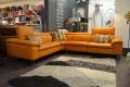 EgoItaliano Martine Italian Leather Corner Sofa, Orange leather corner suite, ex display sofas outlet Preston