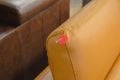 EgoItaliano Martine Italian Leather Corner Sofa, Orange leather corner suite, ex display sofas outlet Preston