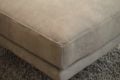 Martine Footstool in Grey Suede Fabric
