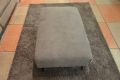 Martine Footstool in Grey Suede Fabric