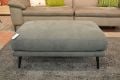 Martine Footstool in Grey Suede Fabric
