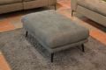 Martine Footstool in Grey Suede Fabric