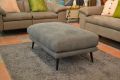 Martine Footstool in Grey Suede Fabric