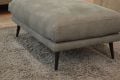 Martine Footstool in Grey Suede Fabric