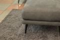 Martine Footstool in Grey Suede Fabric