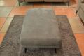 Martine Footstool in Grey Suede Fabric