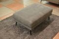 Martine Footstool in Grey Suede Fabric