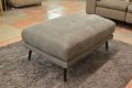 Martine Footstool in Grey Suede Fabric