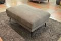 Martine Footstool in Grey Suede Fabric