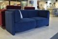 Mayfair sofa bed blue velvet; ex display designer sofas in stock now fast UK delivery outlet store
