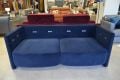 Mayfair sofa bed blue velvet; ex display designer sofas in stock now fast UK delivery outlet store