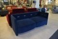 Mayfair sofa bed blue velvet; ex display designer sofas in stock now fast UK delivery outlet store