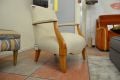 fireside chair UK, art deco accent chair, beige bedroom chair