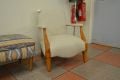 fireside chair UK, art deco accent chair, beige bedroom chair
