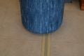 Bow Round Footstool Boreal Lapis Fabric Blue Velvet