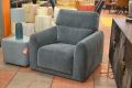 blue velvet arm chair designer chair showroom