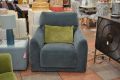 blue velvet arm chair designer chair showroom