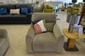 beige velvet armchair ex display sofas shop Chorley