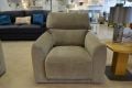 beige velvet armchair ex display sofas shop Chorley