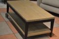 Hadleigh Coffee Table Rustic Wood Top Dark Wood Base with Shelf