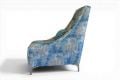 Ashley Manor Mystery Armchair in Blue and Yellow Chenille Velvet