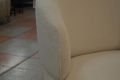 Pebble accent armchair in pale cream boucle