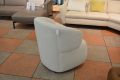 Pebble accent armchair in pale cream boucle